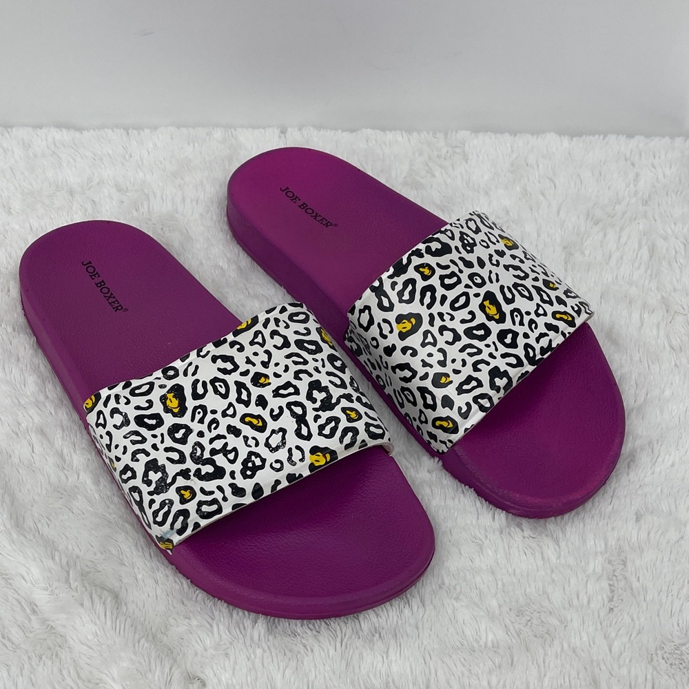 Joe Boxer Purple Leopard Women's Sandals/SLIDES SIZE 10